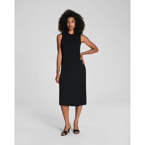 NWT SPANX Sleek Jersey Crewneck Ruched Midi Dress